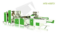 Fully Automatic, Servo Driver, Three Lines, and T-Shirt Bag Making Machines with Hot Slitting and Gusseting Unit